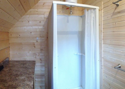A mountain shower at the Mallard Mountain Lodge.