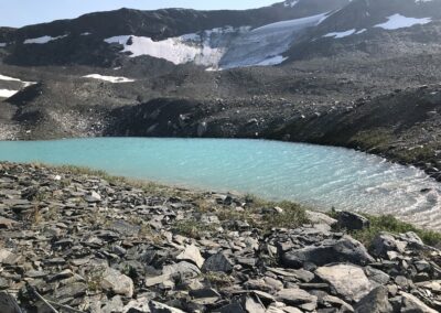 high alpine lake and glacial cirque