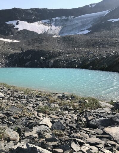 high alpine lake and glacial cirque