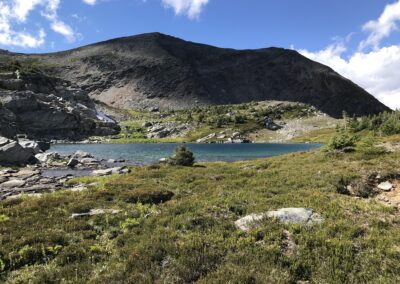 high alpine lake and glacial cirque