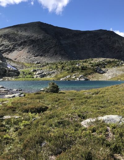 high alpine lake and glacial cirque