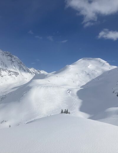 expansive bowl for winter powder skiing