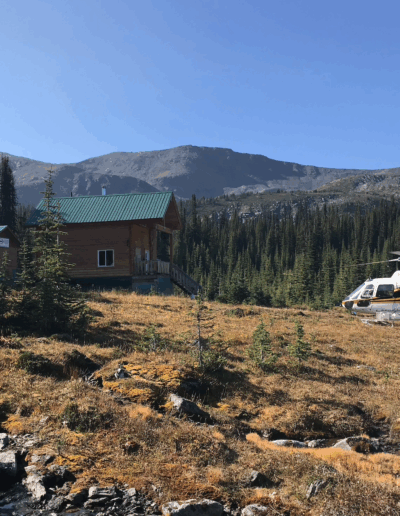 Helicopter at Mallard Mountain Lodge
